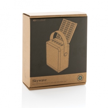Logo trade promotional merchandise image of: Skywave RCS recycled plastic solar speaker 12W