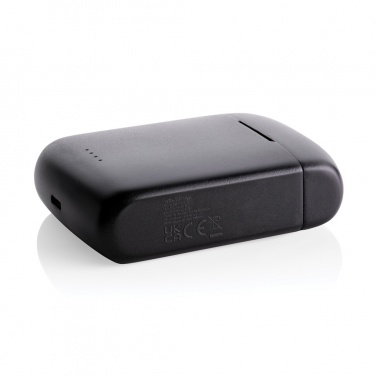 Logo trade corporate gifts image of: Skywave RCS recycled plastic solar earbuds