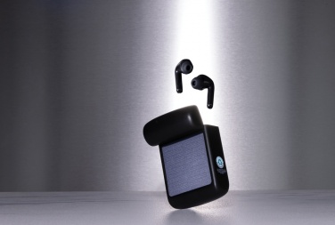 Logotrade promotional giveaway picture of: Skywave RCS recycled plastic solar earbuds