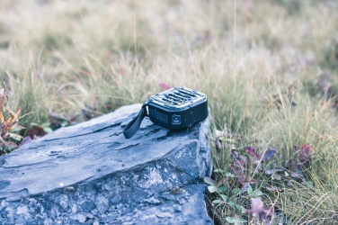 Logo trade corporate gift photo of: 3W RCS recycled plastic wireless sunwave solar speaker