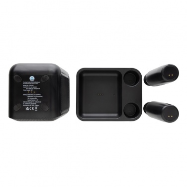 Logo trade business gifts image of: Singvibe RCS recycled plastic karaoke set with double mic