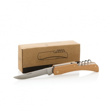 Logo trade business gift photo of: Wooden knife with bottle opener