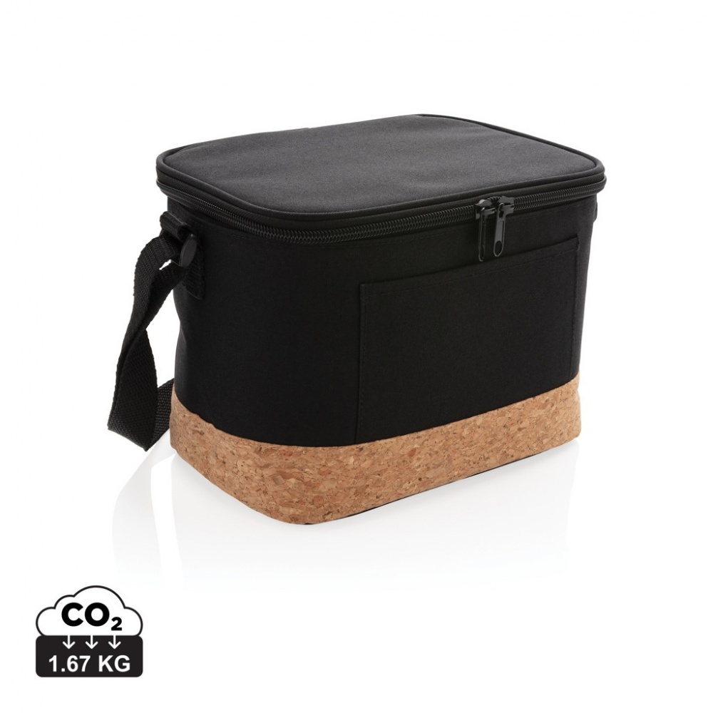 Logo trade promotional giveaways picture of: Two tone cooler bag with cork detail