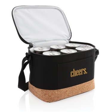 Logo trade business gifts image of: Two tone cooler bag with cork detail
