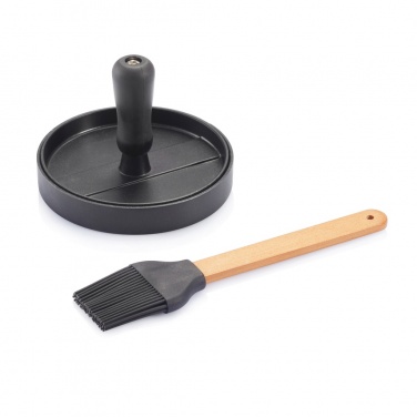 Logo trade promotional giveaway photo of: BBQ set with hamburger press and brush