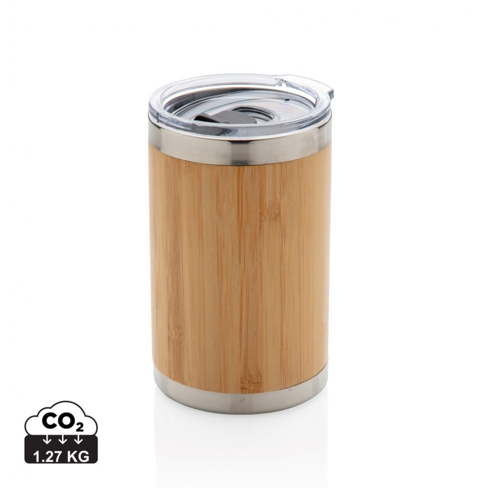 Logo trade promotional items image of: Bamboo coffee to go tumbler