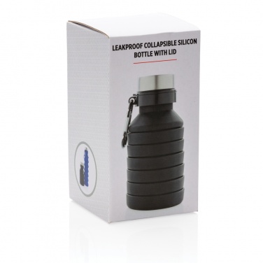 Logo trade promotional gifts image of: Leakproof collapsible silicone bottle with lid