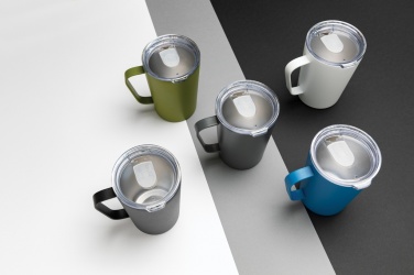 Logo trade promotional items picture of: RCS Recycled stainless steel modern vacuum mug with lid