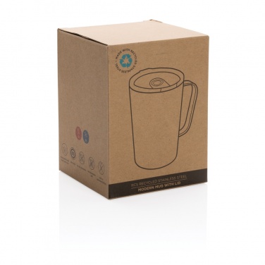 Logotrade promotional item image of: RCS Recycled stainless steel modern vacuum mug with lid