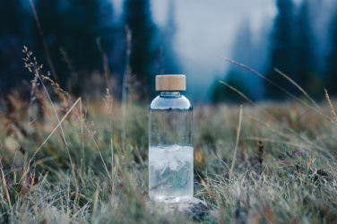 Logo trade business gifts image of: RCS RPET bottle with bamboo lid