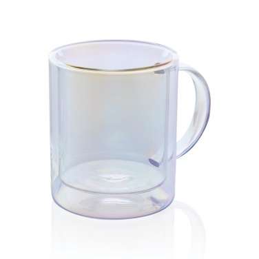 Logo trade corporate gifts picture of: Deluxe double wall electroplated glass mug