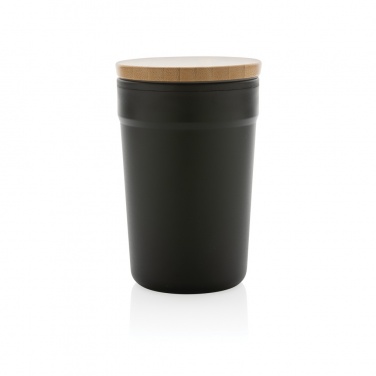 Logo trade business gifts image of: GRS certified recycled PP mug with bamboo lid