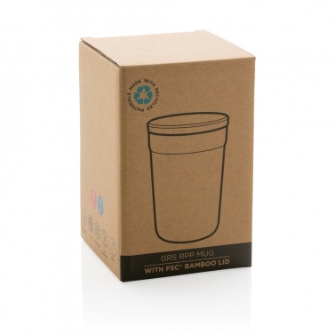 Logo trade promotional products image of: GRS certified recycled PP mug with bamboo lid