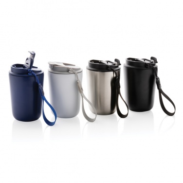 Logotrade promotional gift image of: Cuppa RCS re-steel vacuum tumbler with lanyard
