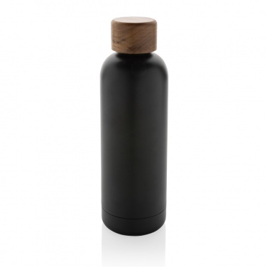 Logotrade promotional merchandise photo of: Wood RCS certified recycled stainless steel vacuum bottle