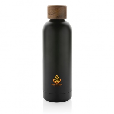 Logotrade promotional product picture of: Wood RCS certified recycled stainless steel vacuum bottle