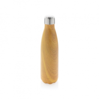 Logotrade advertising products photo of: Vacuum insulated stainless steel bottle with wood print