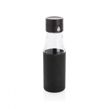 Logo trade promotional gift photo of: Ukiyo glass hydration tracking bottle with sleeve