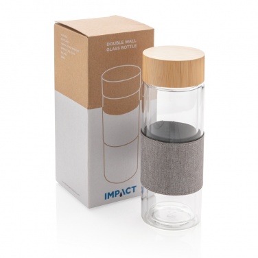 Logotrade promotional items photo of: Impact double wall borosilicate glass bottle