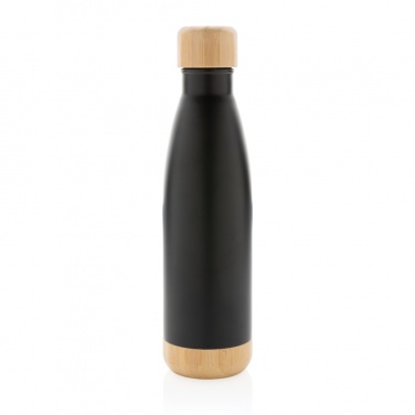 Logo trade advertising product photo of: Vacuum stainless steel bottle with bamboo lid and bottom