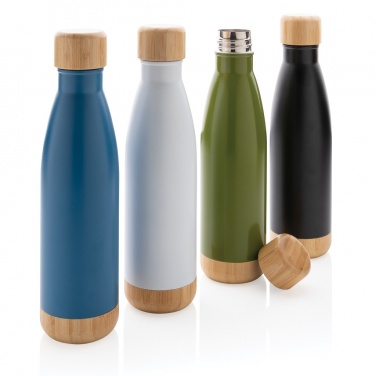 Logo trade promotional product photo of: Vacuum stainless steel bottle with bamboo lid and bottom