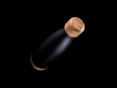 Logotrade corporate gift image of: Vacuum stainless steel bottle with bamboo lid and bottom