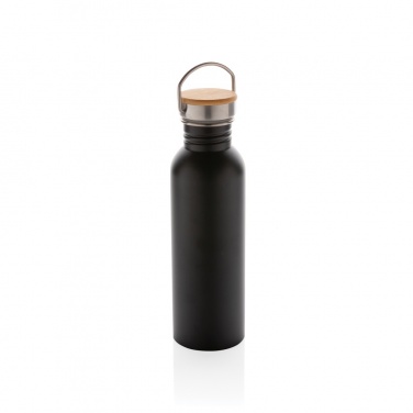 Logotrade promotional merchandise photo of: Modern stainless steel bottle with bamboo lid