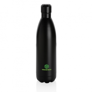 Logo trade promotional giveaways image of: Solid colour vacuum stainless steel bottle 1L