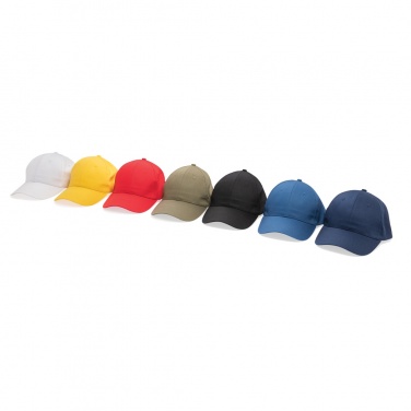 Logo trade corporate gifts image of: Impact 6 panel 190gr Recycled cotton cap with AWARE™ tracer