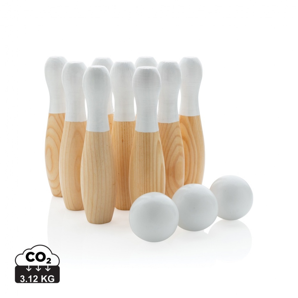 Logo trade promotional giveaway photo of: Wooden skittles set