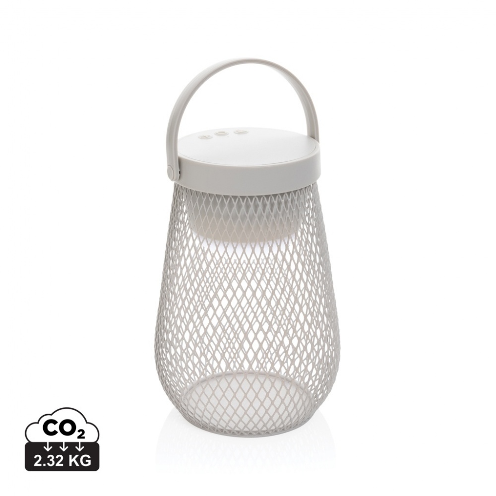 Logo trade promotional merchandise picture of: Aurora RCS recycled plastic USB re-chargeable table lamp