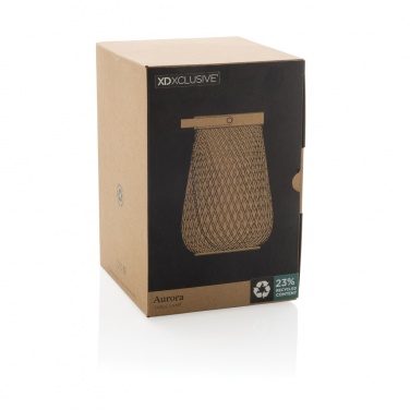 Logo trade promotional merchandise picture of: Aurora RCS recycled plastic USB re-chargeable table lamp