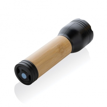 Logo trade promotional gifts picture of: Lucid 3W RCS certified recycled plastic & bamboo torch