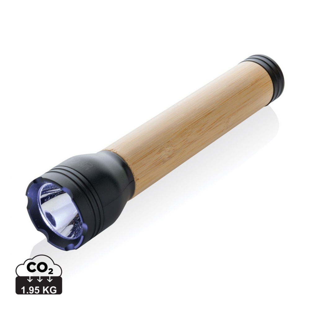 Logo trade promotional gift photo of: Lucid 5W RCS certified recycled plastic & bamboo torch