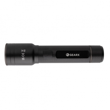Logo trade promotional giveaway photo of: RCS recycled aluminum USB-rechargeable heavy duty torch