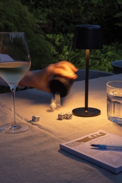 Logo trade promotional gifts picture of: Zenic RCS recycled plastic USB re-chargable table lamp