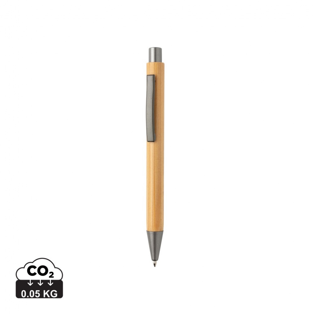 Logo trade promotional items image of: Slim design bamboo pen