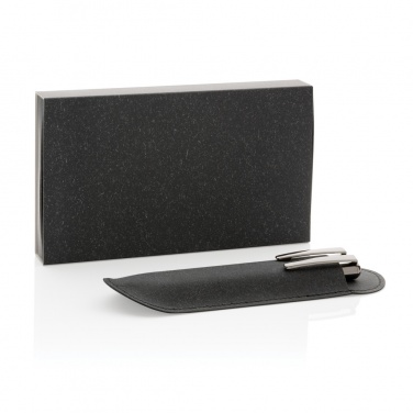 Logo trade promotional merchandise picture of: Recycled leather pen set