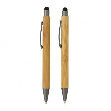 Logotrade promotional giveaway picture of: Bamboo modern pen set in box