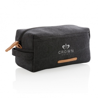 Logo trade business gifts image of: Canvas toiletry bag PVC free