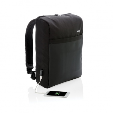 Logo trade advertising product photo of: Swiss Peak 15" anti-theft RFID & USB backpack PVC free