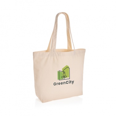 Logo trade promotional giveaway photo of: Impact Aware™ 240 gsm rcanvas shopper w/pocket undyed