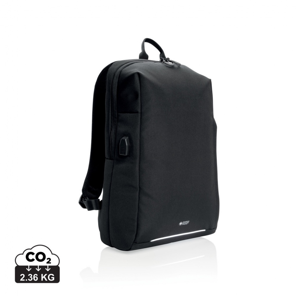 Logotrade promotional giveaway picture of: Swiss Peak AWARE™ RFID and USB A laptop backpack