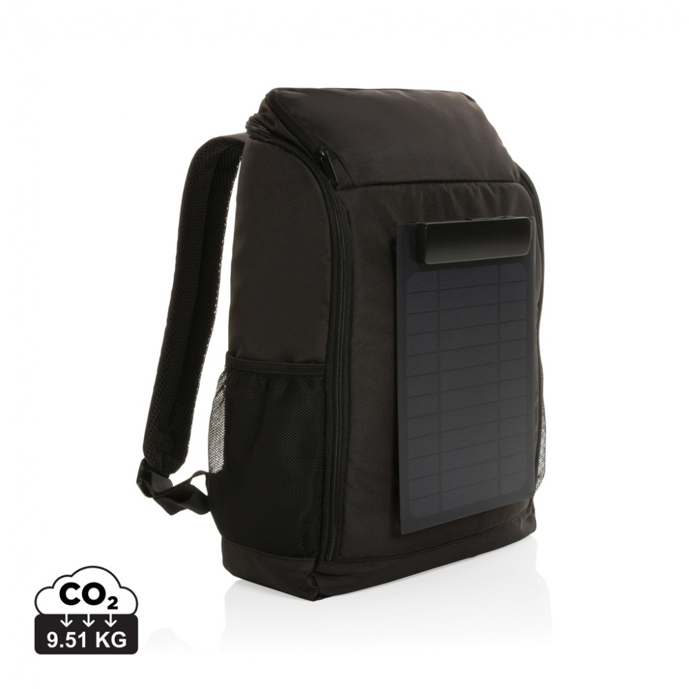 Logotrade promotional merchandise photo of: Pedro AWARE™ RPET deluxe backpack with 5W solar panel