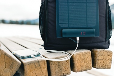 Logotrade promotional merchandise photo of: Pedro AWARE™ RPET deluxe backpack with 5W solar panel