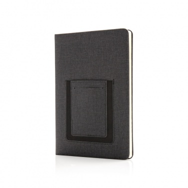 Logo trade promotional merchandise photo of: Deluxe A5 Notebook with phone pocket