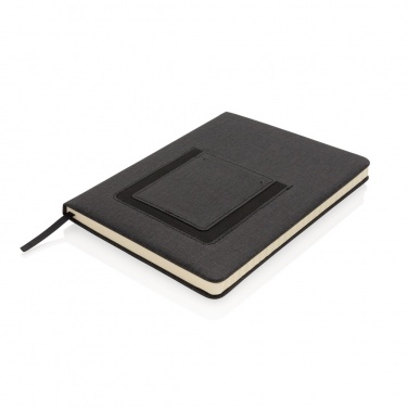 Logo trade promotional products image of: Deluxe A5 Notebook with phone pocket