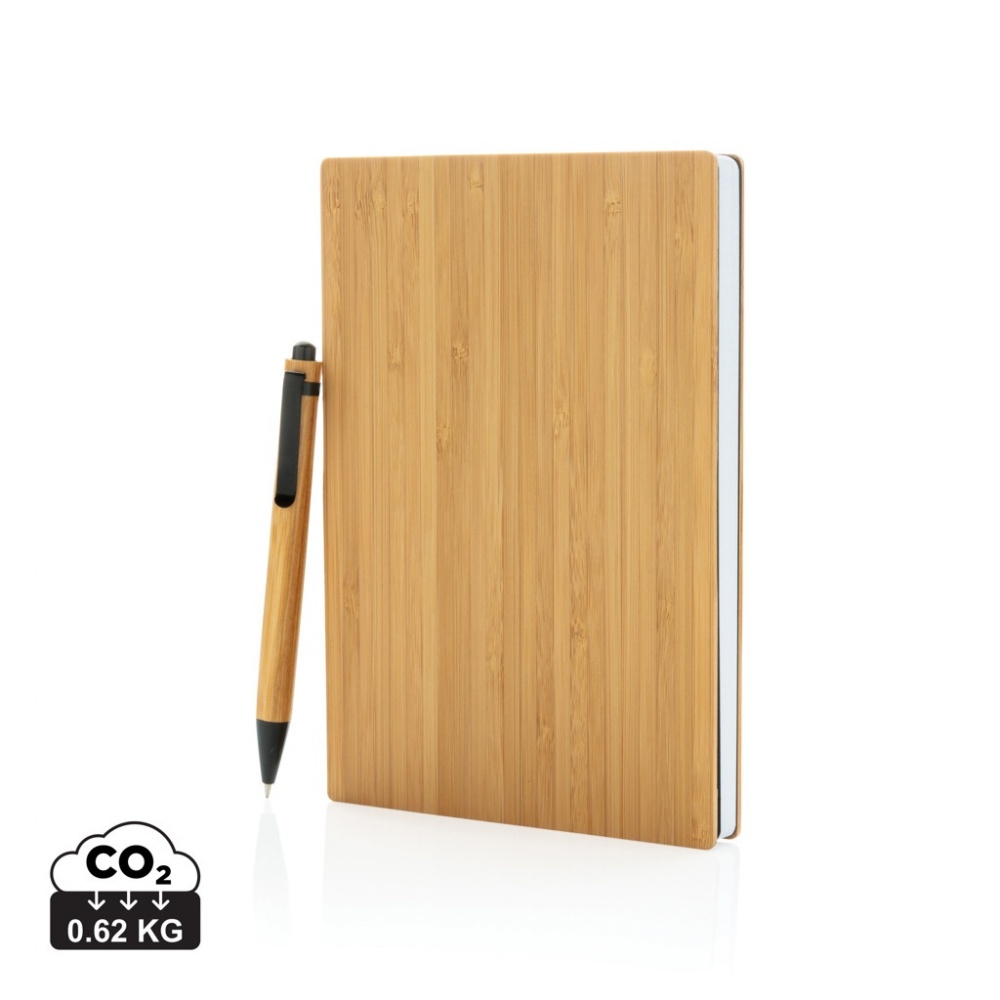 Logo trade advertising products picture of: A5 Bamboo notebook & pen set