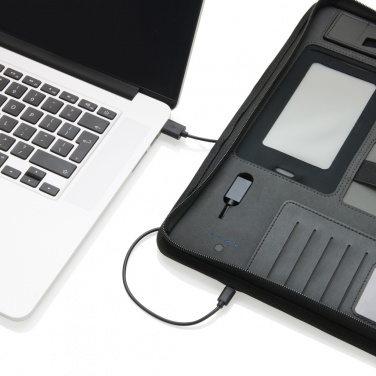 Logo trade promotional merchandise image of: Tech portfolio with powerbank
