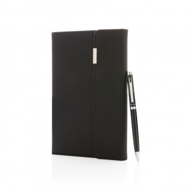 Logo trade promotional merchandise picture of: Swiss Peak deluxe A5 notebook and pen set